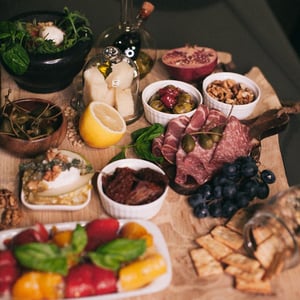An assortment of Spanish-style snacks