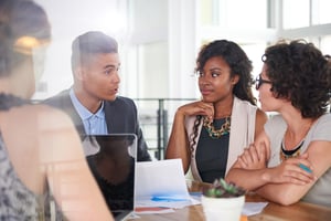 team of young doctors having a conversation